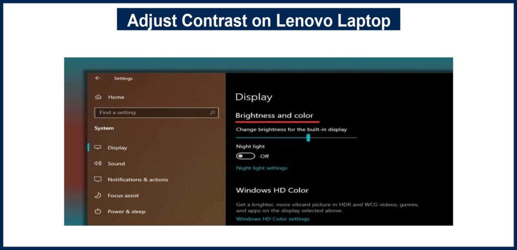 Adjust Contrast on Lenovo Laptop