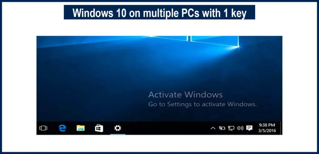 How many computers can I install Windows 10 on 1 key?