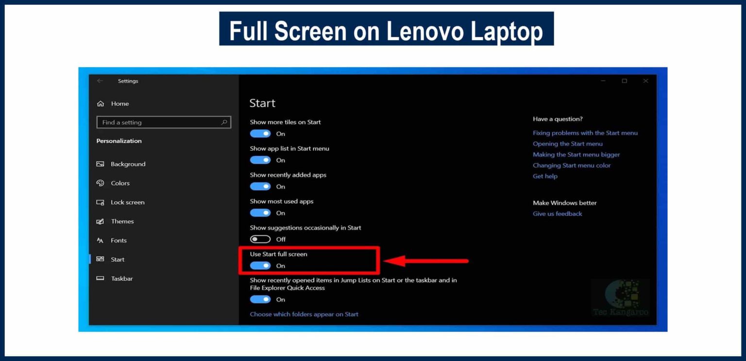 How To Get Full Screen On Lenovo Laptop